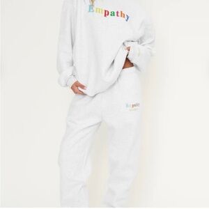 The Mayfair Group Gray Empathy Always Embroidered Jogger Sweatpants Size XS